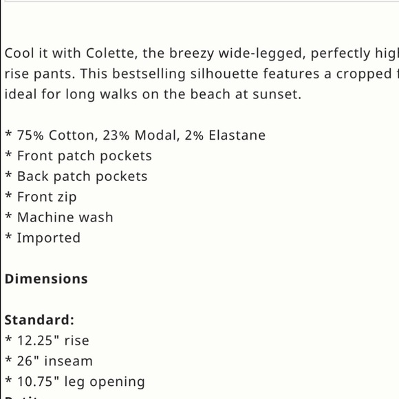 NWT Anthropologie Maeve The Colette Cropped Wide-Leg Corduroy Pants - Picture 14 of 14